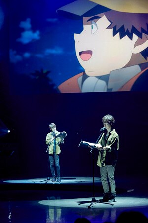 生アフレコの様子。ビスケット・グリフォン役の花江夏樹がサプライズで登場した。