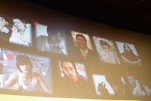 登壇者たちの20歳頃の写真。綾野剛の写真は、上段左から2番目。