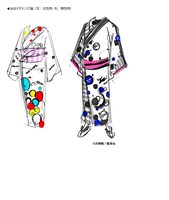 天野明による浴衣のデザインラフ画。(c)天野明/集英社