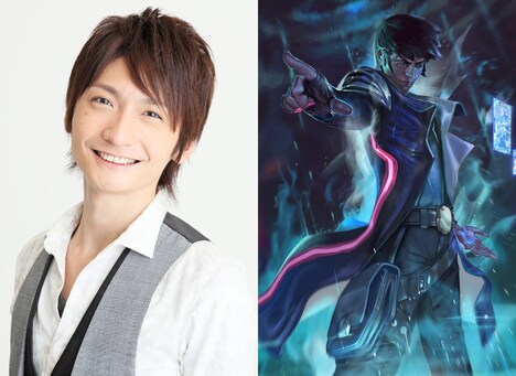 左から島崎信長、男主人公のイラスト。