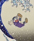 ドラえもん 浮世絵第3弾は北斎の 神奈川沖浪裏 荒波を航海する一行 コミックナタリー