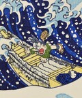 ドラえもん 浮世絵第3弾は北斎の 神奈川沖浪裏 荒波を航海する一行 コミックナタリー