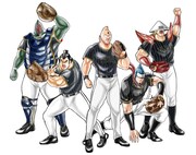 「キン肉マン」と侍ジャパンのコラボビジュアル（ビジターユニフォーム）。