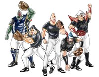 「キン肉マン」と侍ジャパンのコラボビジュアル（ビジターユニフォーム）。