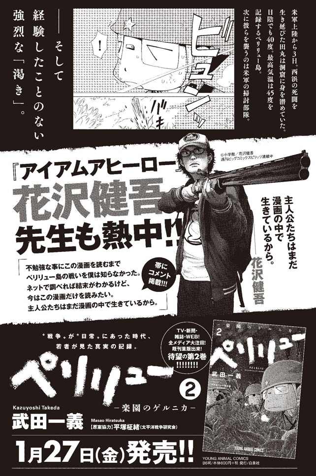 ヤングアニマル2号に掲載された広告ページ。