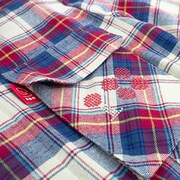 「ハイスコアガール」とMHzのアパレルライン・G1000とのコラボによる「アーケードスティックシャツ（マルチ）」。