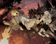 週刊少年ジャンプ8号の巻頭ページに使用されたカラーイラスト。(c)白井カイウ・出水ぽすか／集英社