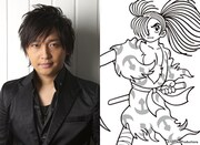 左から中村悠一、百鬼丸のイラスト（オリジナル版）。