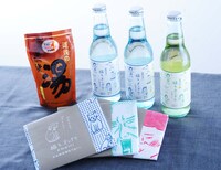 「道後温泉に行った気分セット」より、「道後サイダー＆オリジナル手ぬぐい＆道後の湯」