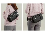 「岡山デニム×海賊同盟 多機能ボディバッグ」トラファルガー・ローモデル使用イメージ。