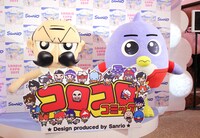 「SANRIO EXPO 2017」に登場した、左から「でんぢゃらすじーさん邪」のじーさん、「ペンギンの問題」の木下ベッカム。