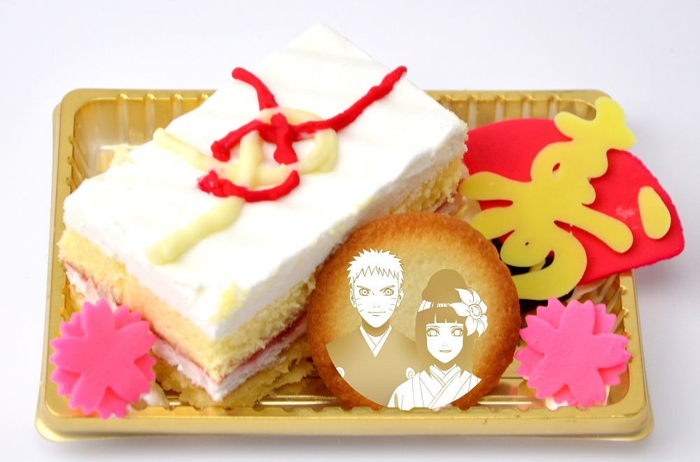 「ナルトとヒナタのウェディングケーキ（いちごショート）」