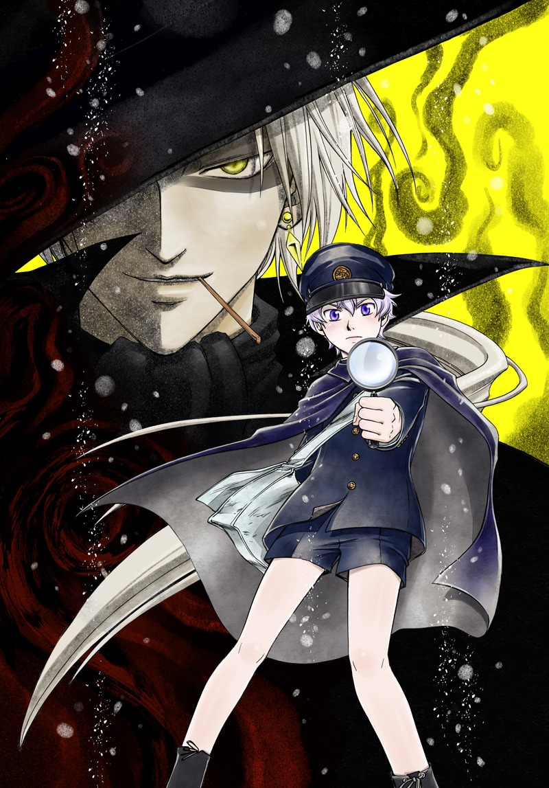 「小林少年と不逞の怪人 ー江戸川乱歩『心理試験』よりー」のイラスト。