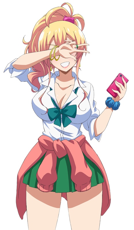 「はじめてのギャル」のアニメビジュアル。手の下に隠された彼女の顔は、一体どんな表情をしているのか……。