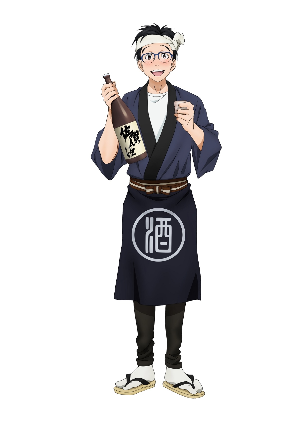 勝生勇利×日本酒の描き下ろしイラスト。