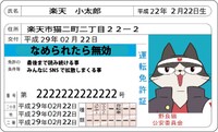 「なめ猫さん」免許証