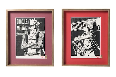 左から「ワンピース木版画コレクション 7th [ジュラキュール・ミホーク]」、「ワンピース木版画コレクション 8th [シャンクス]」。