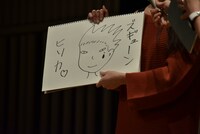絵は大の苦手という柳美稀が描いた「HUNTER×HUNTER」のヒソカ。柳は「HUNTER×HUNTER」が大好きとのこと。
