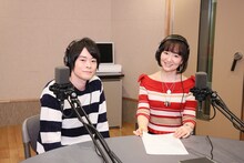 「守護月天！ Blu-ray BOX」オーディオコメンタリーの収録風景。左から阪口大助、國府田マリ子。