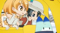 「けものフレンズ」第9話「ゆきやまちほー」場面写真。