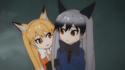 「けものフレンズ」第9話「ゆきやまちほー」場面写真。
