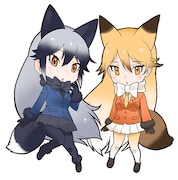 ギンギツネとキタキツネのイラスト。