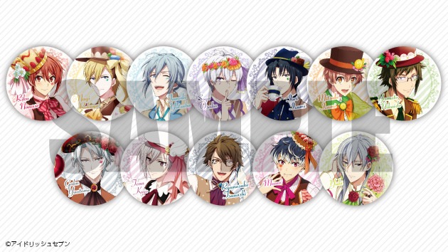 「アイドリッシュセブンコラボレーションフェスタin池袋サンシャインシティアルタ」でもらえるノベルティの缶バッジ。