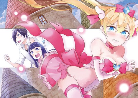 「異世界で最強の杖に転生した俺が嫌がる少女をムリヤリ魔法少女にPする！」扉イラスト (c)Tsutsushi Sakurai/SQUARE ENIX (c)Daisuke Takashima/SQUARE ENIX