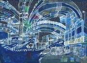 「THE SUPERFLUOUS CITY 座二郎の第9都市」第1回で座二郎が描いた「高速道路の神話と花屋」。