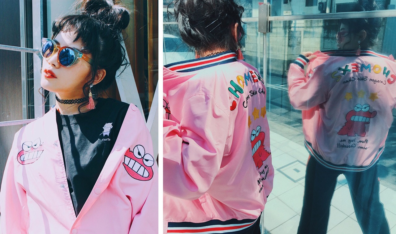 「CRAYON STYLE Dream Bus Stop」販売アイテムの着用画像。