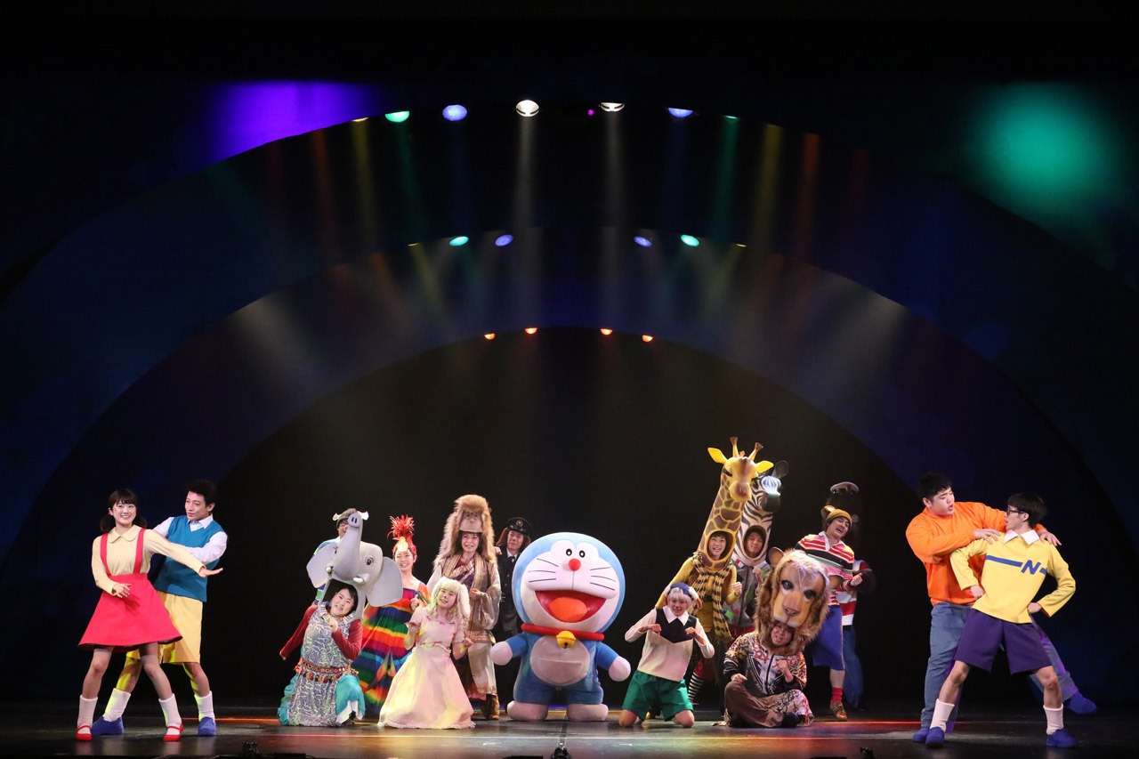 「舞台版ドラえもん『のび太とアニマル惑星（プラネット）』」プレスコールの様子。撮影：田中亜紀