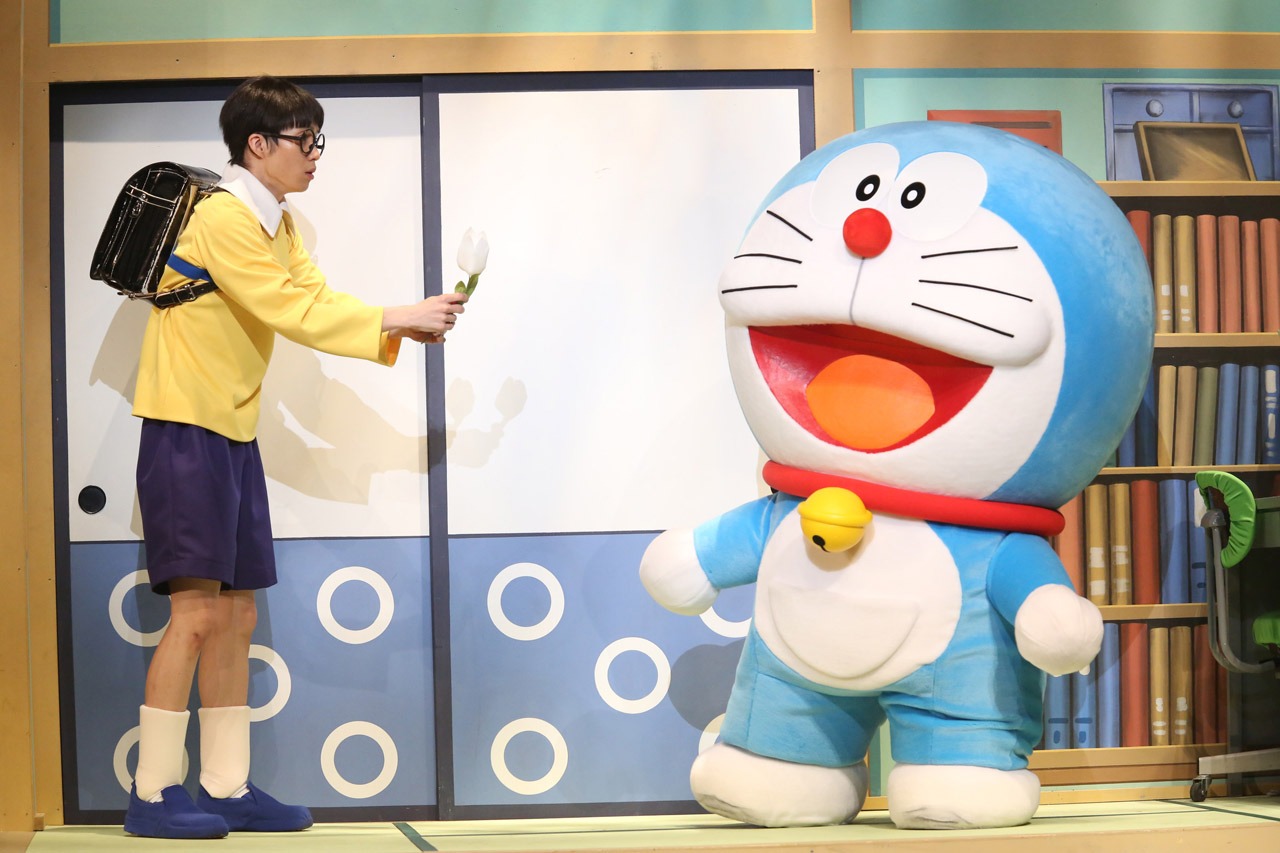 「舞台版ドラえもん『のび太とアニマル惑星（プラネット）』」プレスコールの様子。撮影：田中亜紀