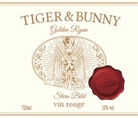 「TIGER ＆ BUNNY -The Rising- 2017 WINE Golden Ryan」のラベル。