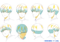 青山の線画（表情）。