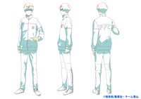 青山の線画（富士美高校ジャージ）。