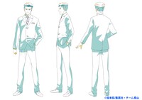 武智明夫の線画（押上南高校男子制服）。