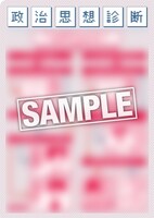 クリアファイル裏面に掲載されている政治思想診断。内容は実物を見て確認しよう。