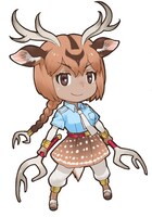 パネルに使用されているアクシスジカのイラスト。