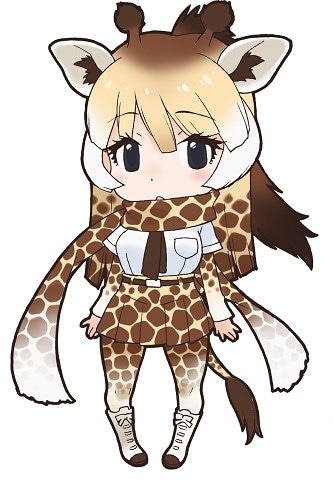 パネルに使用されているアミメキリンのイラスト。