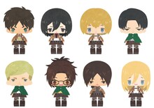 「こえだらいずA アクリルキーホルダーコレクション 進撃の巨人 attack on titan」のイラスト。(c)諫山創・講談社/「進撃の巨人」製作委員会 (c)TOMY