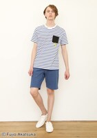 ショートパンツ「ニャロメ ドローイング」着用画像