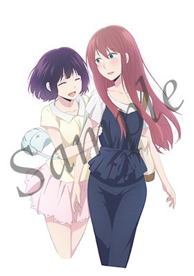ノイタミナショップ用特典イラスト（花火＆早苗）。特典はB2タペストリー。