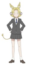 角人の少女・名楽羌子（CV：白石晴香）。