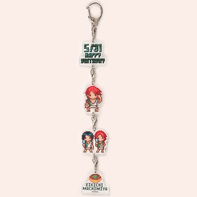 「『弱虫ペダル』待宮栄吉ドットde繋がるバースデー・アクキー＆缶バッジセット」のアクリルキーホルダー。