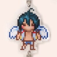 「『弱虫ペダル」真波山岳ドットde繋がるバースデー・アクキー＆缶バッジセット』のアクリルキーホルダー。