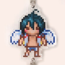 「『弱虫ペダル」真波山岳ドットde繋がるバースデー・アクキー＆缶バッジセット』のアクリルキーホルダー。