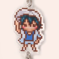 「『弱虫ペダル」真波山岳ドットde繋がるバースデー・アクキー＆缶バッジセット』のアクリルキーホルダー。