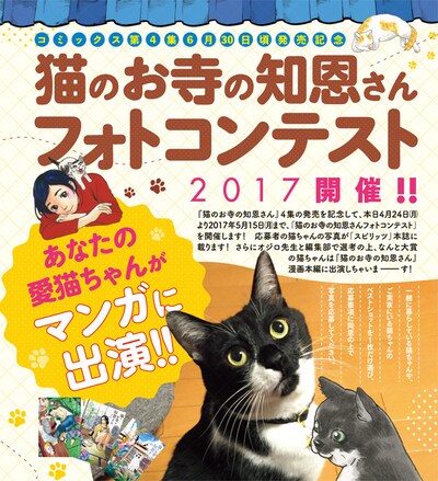 「猫のお寺の知恩さんフォトコンテスト」の告知ページ。
