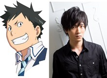 井上大将と、声を演じる畠中祐。