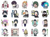 LINEスタンプ「東京喰種トーキョーグール:re」の一部。(c)SUI ISHIDA/SHUEISHA